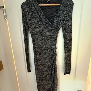 Aritzia Charcoal Long Sleeve Dress
